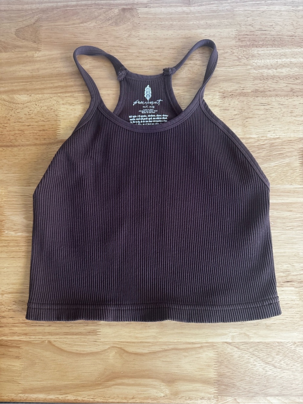 Free People Ribbed Crop Bandeau Top in Eggplant